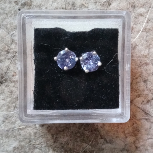 Natural tanzanite earrings made in .925ss - Picture 4 of 4